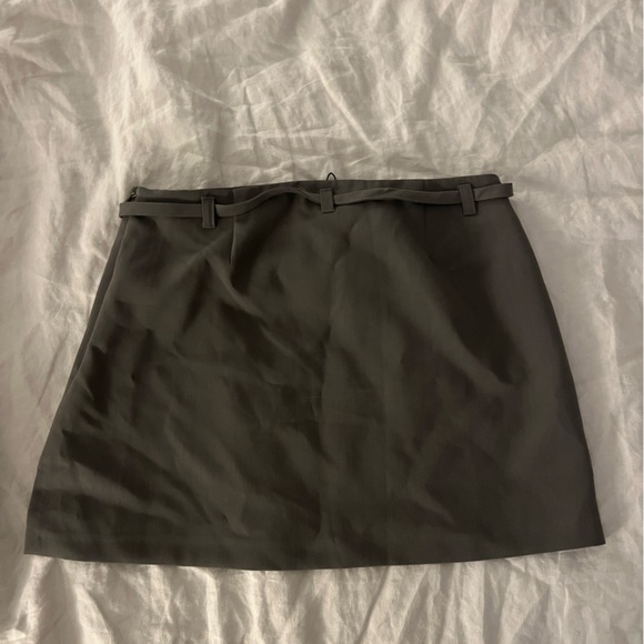 Pull & Bear Grey Belted Mini Skirt - Picture 6 of 6